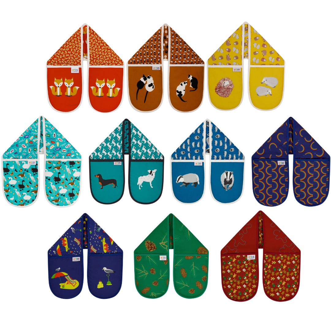 Oven Gloves - colourful double oven gloves