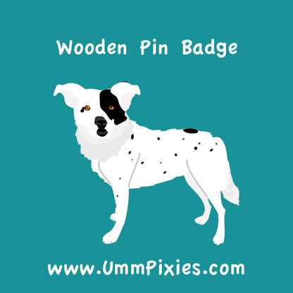 Rescue Dog wooden pin badge