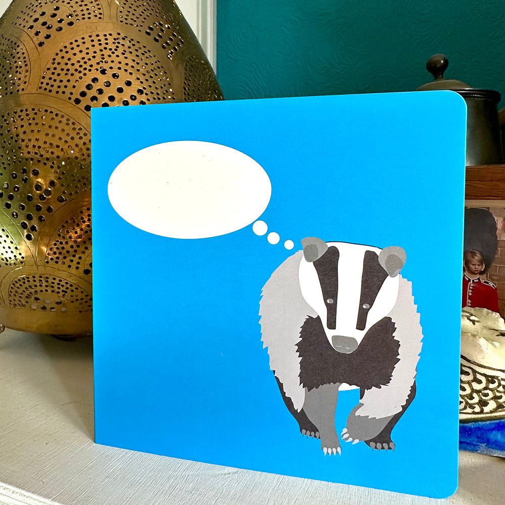 Blue Badger Customisable Greetings Card