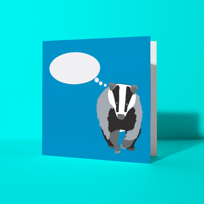 Blue Badger Customisable Greetings Card