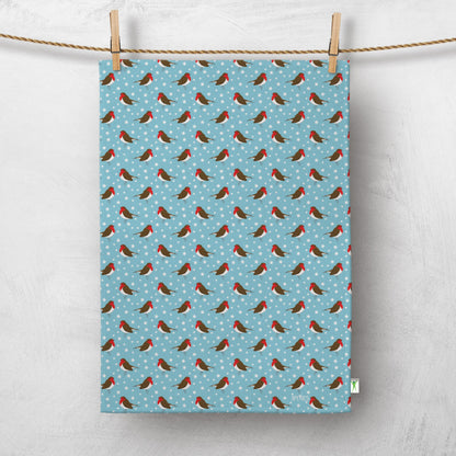 Blue Robins Organic Cotton Tea Towel