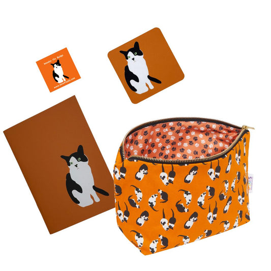 Cats Me Time set includes really useful bag, notebook, coaster and badge