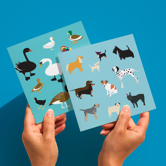 Walkies - Dogs Greetings Card