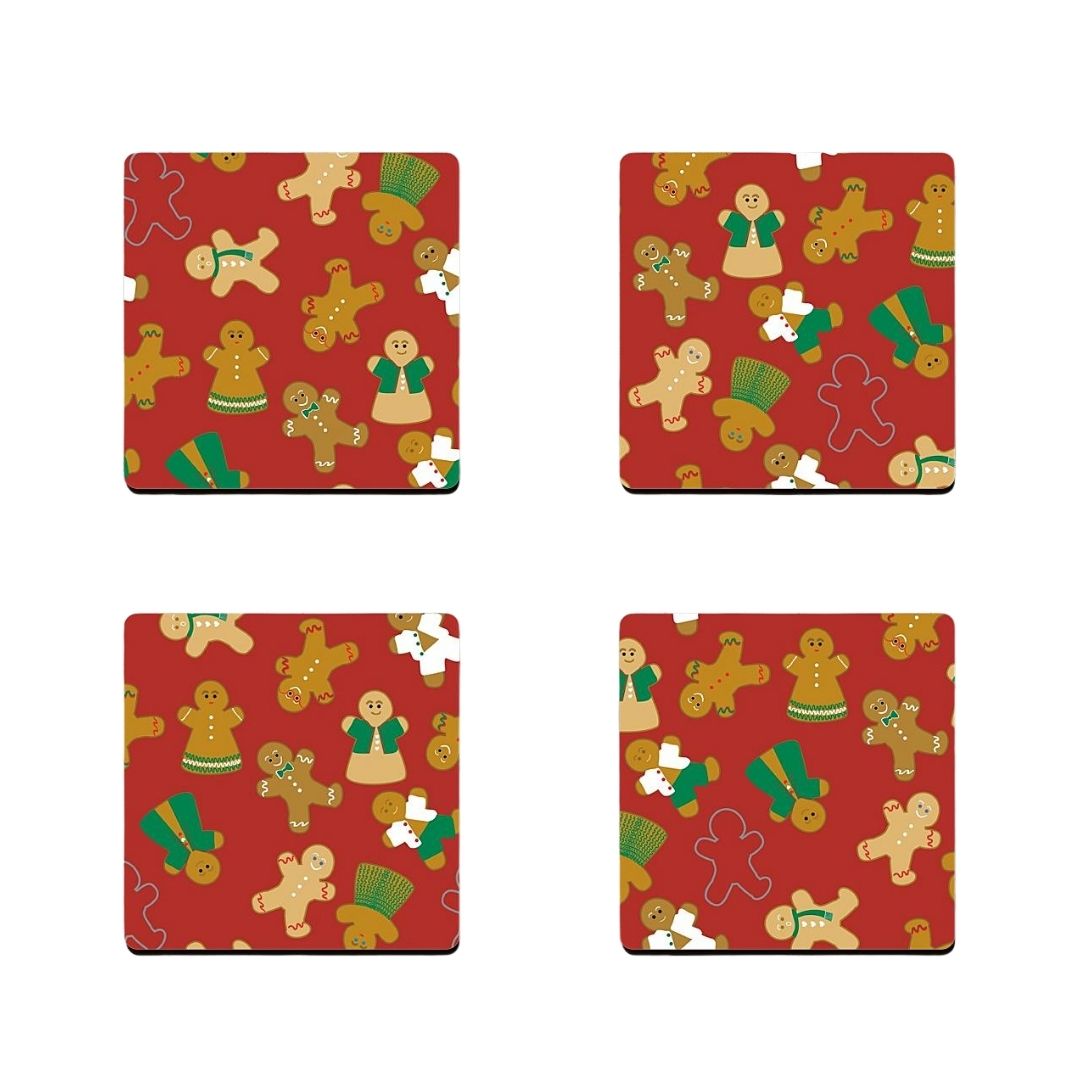 Gingerbread Folk Coaster Set