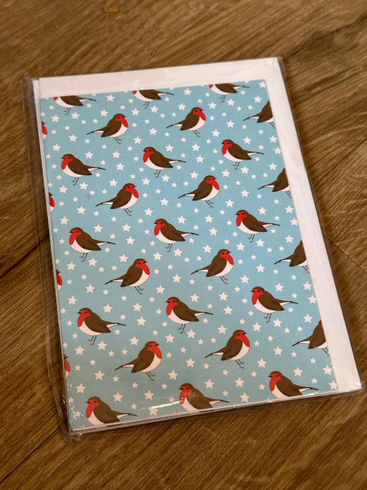 Robins Cards and Envelopes - pack of 5