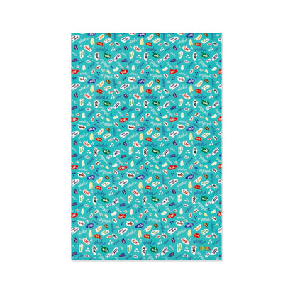 Blue Single Robin and Stars Organic Cotton Tea Towel