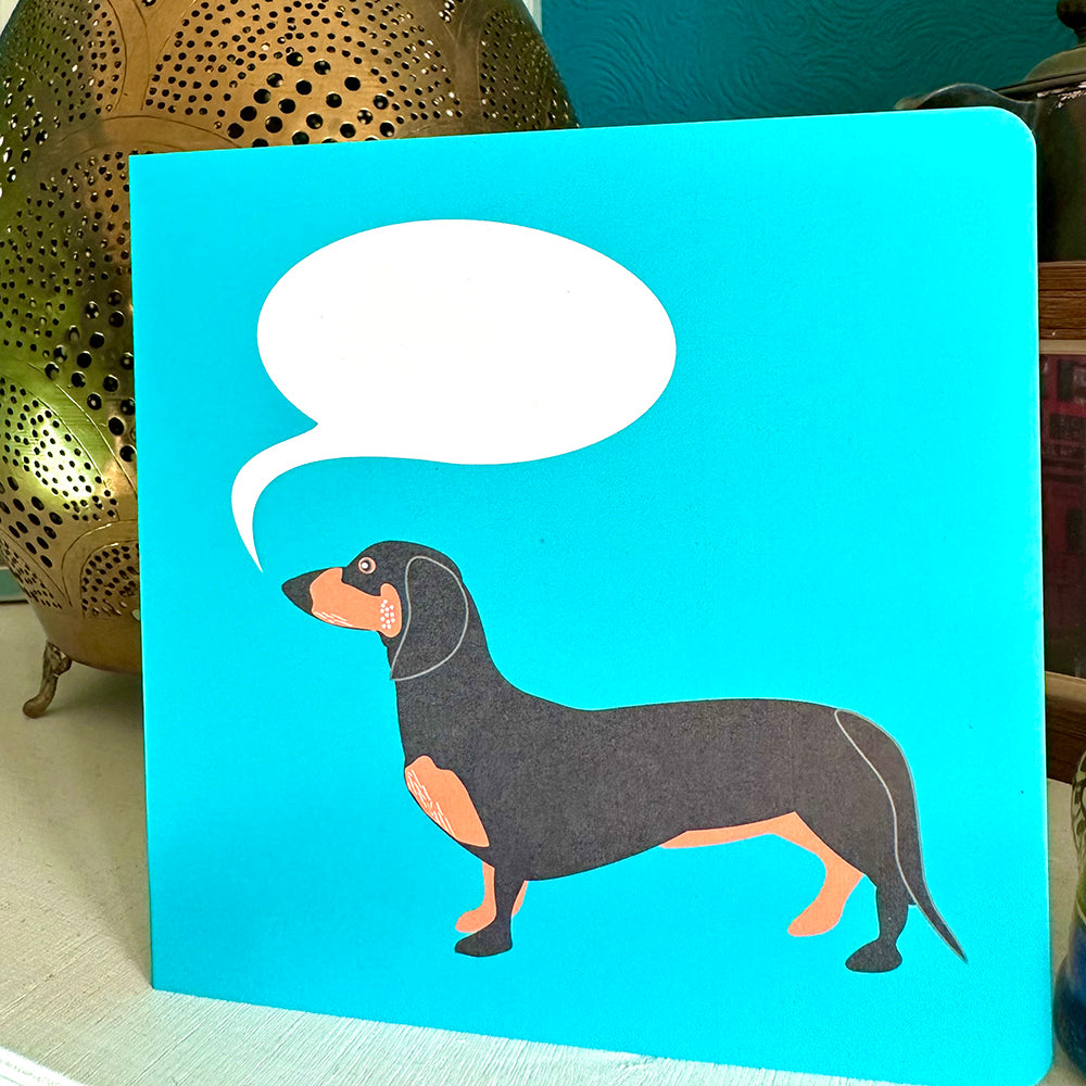 Black & Tan Dachshund Customisable Greetings Card