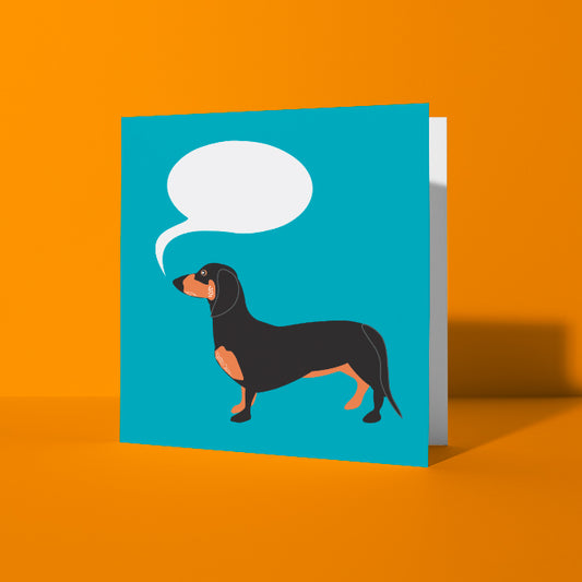 Black & Tan Dachshund Sausage Dog Customisable Greetings Card