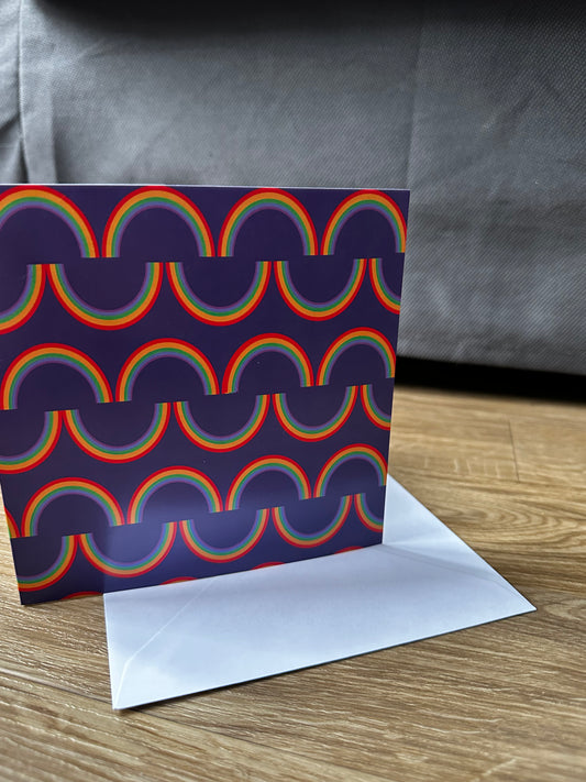 Rainbow Stripe Greetings Card