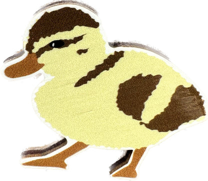 Chick wooden pin badge